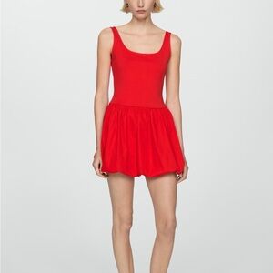 Mango Vibrant Red Mini Dress